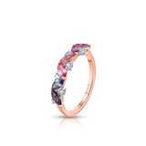 Pierścionek złoty z brylantami i szafirami