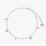 Bransoleta srebrna z różowymi cyrkoniami