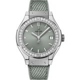 ZEGAREK HUBLOT CLASSIC FUSION TITANIUM SAGE GREEN DIAMONDS