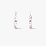 Kolczyki srebrne z kolorowymi cyrkoniami