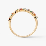 Pierścionek srebrny z kolorowymi kamieniami