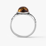 Pierścionek srebrny z bursztynem