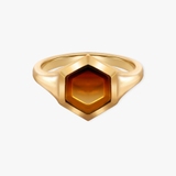 Pierścionek srebrny z bursztynem Miodowa