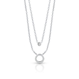 Naszyjnik srebrny kaskadowy z cyrkoniami