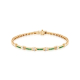 Bransoleta złota z diamentami i szmaragdami