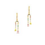 Kolczyki srebrne z kolorowymi kamieniami Mozaika