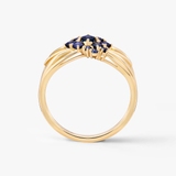 Pierścionek złoty z szafirami TRIO