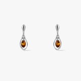 Kolczyki srebrne z bursztynem