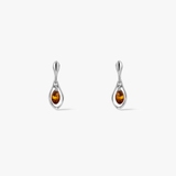 Kolczyki srebrne z bursztynem