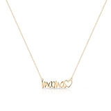 Naszyjnik srebrny pozłacany z napisem mama