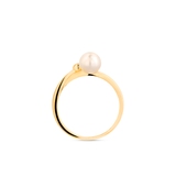 Pierścionek srebrny pozłacany z perłą