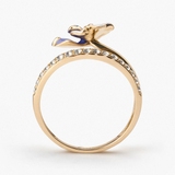 Pierścionek złoty Kwiaty Nocy Bratki