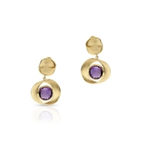 Kolczyki złote z ametystami