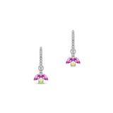 Kolczyki srebrne z kolorowymi kamieniami Mozaika