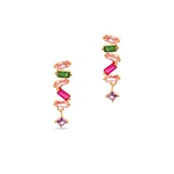 Kolczyki srebrne z kolorowymi cyrkoniami