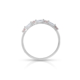 Pierścionek srebrny z białymi i różowymi cyrkoniami