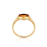 Pierścionek srebrny z bursztynem Miodowa