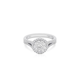 Pierścionek białe złoto z brylantami