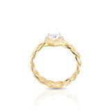 Pierścionek srebrny pozłacany z sercem