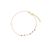 Bransoleta złota z kolorowymi cyrkoniami