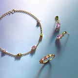 Pierścionek srebrny pozłacany z kolorowymi cyrkoniami