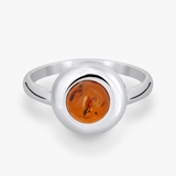 Pierścionek srebrny z bursztynem