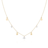 Naszyjnik złoty celebrytka z gwiazdkami