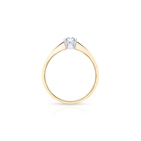 Pierścionek złoty bicolor z cyrkonią