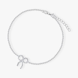 Bransoletka srebrna z kokardką