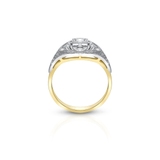 Pierścionek złoty bicolor z brylantami