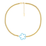 Naszyjnik Gold Blue Flower