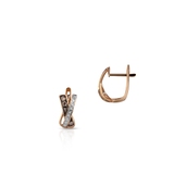 Kolczyki złote bicolor z diamentami