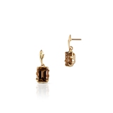 Kolczyki złote z kwarcem dymnym