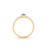 Pierścionek złoty z brylantami i szafirem