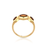 Pierścionek srebrny z bursztynem Miodowa