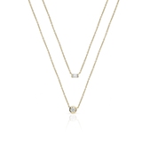 Naszyjnik srebrny pozłacany kaskadowy z cyrkoniami