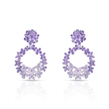 Kolczyki srebrne Kwiaty Nocy Fioletowy Bez