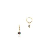 Kolczyki złote koła z cyrkoniami