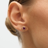 Kolczyki złote z rodolitem Royal Star