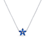 Naszyjnik srebrny z niebieskimi cyrkoniami