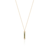 Naszyjnik złoty z diamentami i zielonymi szafirami