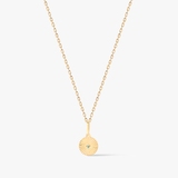 Wisiorek złoty z niebieską cyrkonią