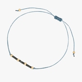 Bransoleta sznurkowa z niebieskimi koralikami