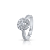 Pierścionek białe złoto z diamentami