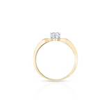 Pierścionek złoty bicolor z cyrkonią