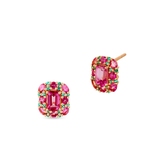 Kolczyki srebrne z różowymi topazami Szekspirowska