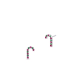 Kolczyki srebrne cukrowa laska