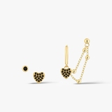 Kolczyki srebrne asymetryczne z czarnymi cyrkoniami