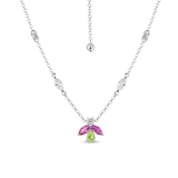 Naszyjnik srebrny z kolorowymi kamieniami Mozaika