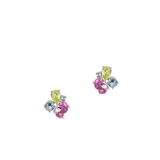 Kolczyki srebrne z kolorowymi kamieniami Mozaika